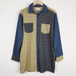 Urban Outfitters Oversize Plaid Long Sleeve Cotton Shirt Dress